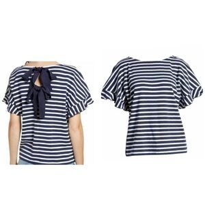 Rachel Parcell Back Bow Stripe T-Shirt